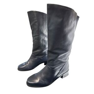 Markon Mid-Calf Leather Boots Women‎ 7.5 Black Made in Brazil Riding Boots